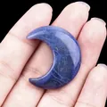 Pendentif croissant de lune artisanal en pierre de sodalite naturelle bleu foncé polie - Aventurine Bleue