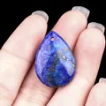 Lapis lazuli teardrop gemstone pendant with natural golden pyrite flecks for DIY jewelry - Lapis Lazuli
