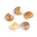 Cinco piedras de luna de ágata amarilla pulida en tonos ámbar para joyería DIY - Jade Topacio claro
