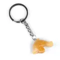 Dolphin keychain pendant crafted in translucent orange resin with a silver metal ring - Topaz