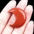 Pierre de jaspe rouge polie en forme de croissant de lune pour bijoux artisanaux - Jaspe Rouge