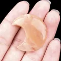 Lune de 30mm en agate orange naturelle tenue à la main pour création de bijoux DIY - Aventurine Rose