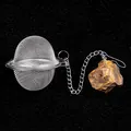 304 stainless steel tea infuser ball with natural tiger eye stone pendant - Tiger's Eye