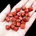 Pyramidenförmige Roter Jaspis Perlen mit Mittelloch für die DIY Halskettenherstellung - Roter Jaspis
