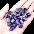 10mm Sodalith Pyramidenperlen aus Naturstein mit blauer Textur für DIY-Schmuckherstellung - Blauer Sodalith