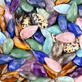 Faceted teardrop natural gemstones with top drill hole for DIY jewelry making - Random Color