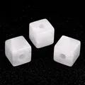 Weiße halbdurchsichtige Steinfel-Perlen mit 5 mm großem Loch für DIY-Schmuck - Bergkristall (Einzelne Perle)