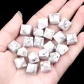 Pyramidenförmige weiße Howlith-Steinperlen mit vorgebohrten Löchern für DIY-Schmuck - Howlith