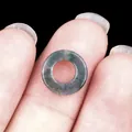 Green and purple natural agate stone hollow circular donut pendant for DIY jewelry making - 10mm / India Agate