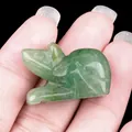 Hand-carved green aventurine mouse figurine with natural stone texture for home decor - Green Aventurine