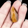 Faceted tiger eye stone teardrop pendant with pre-drilled hole for DIY jewelry making - Tiger's Eye