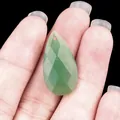 Groene aventurijn druppelhanger met facet geslepen vorm en gat voor DIY-sieraden maken - Groene Aventurijn
