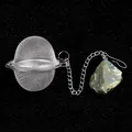 Infusore per tè in acciaio inox a forma di uovo con pendente in cristallo verde - Agata Indiana