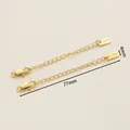 Detailed macro view of 18K gold plated extension chain with 77mm length and lobster clasp - Platinum Plated (2 Pcs) / 4x77mm 001