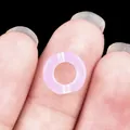 Translucent light pink natural agate hollow ring bead for DIY necklace bracelet accessory - 10mm / Opal (Synthetic)