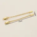 Detailed view of 18K gold plated extension chains with 77mm length and BEYA tags - Platinum Plated (2 Pcs) / 3.5x77mm