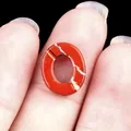 Gepolijste rode jaspis ovale holle kraal voor DIY-sieraden zoals kettingen en armbanden - 10*12mm Ovaal / Rode Jaspis