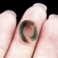 Natuurlijke mosagaat ovale kraal met centraal gat voor het maken van DIY sieraden - 10*12mm Ovaal / Indiase Agaat