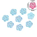 8mm light blue acrylic flower spacer bead with iridescent finish and 1.5mm hole - 8mm Flower Style / 20 Pieces Set / Blue