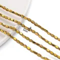 Golden rectangular 5x3mm hematite spacer beads for DIY jewelry making and crafts - 1 Strand (Approx. 82 Beads) / Gold