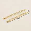 Detail of 18K gold plated extension chains with lobster clasps and engraved metal tags - Platinum Plated (2 Pcs) / 3x78mm