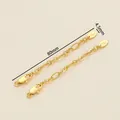 Detail of 18K gold-plated necklace extender chain with lobster clasp and oval metal tag - 4.5x80mm