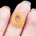 Gembergele chalcedoon ovale holle hanger kraal met glanzende doorschijnende afwerking - 10*12mm Ovaal / Gele Jade