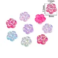 DIY colorful acrylic flower bead with aurora coating 8mm diameter for jewelry making - 8mm Flower Style / 20 Pieces Set / Mixed Random