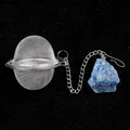 Infusore per tè in acciaio inox con ciondolo in pietra blu e filtro a rete - Apatite