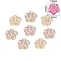 Classic 8mm flower acrylic beads in pink and yellow iridescent finish for DIY crafts - 8mm Flower Style / 20 Pieces Set / Orange