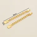 Detail of 18K gold plated Cuban chain extension with 80mm personalized ID tag - 7x80mm