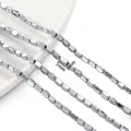 Faceted 5x3mm silver hematite rectangle beads for handmade jewelry DIY necklaces - 1 Strand (Approx. 82 Beads) / Silver