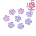 Classic 8mm UV-plated purple acrylic flower spacer beads for DIY jewelry and bracelets - 8mm Flower Style / 20 Pieces Set / Purple