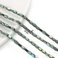Chameleon hematite rectangular beads 5mm x 3mm with iridescent metallic finish - 1 Strand (Approx. 82 Beads) / Cyan Green