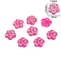 8mm rose red UV coated acrylic flower spacer bead with pearl finish and 1.5mm hole - 8mm Flower Style / 20 Pieces Set / Rose Red