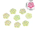 8mm UV coated acrylic flower beads in green and pink for DIY jewelry making - 8mm Flower Style / 20 Pieces Set / Yellow