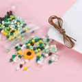Kit gioielli fai da te con perline colorate, girasoli in resina e cordini per bracciali - Marrone Verde Giallo