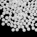 Detailed macro view of white ABS resin rose beads with a high-gloss pearlescent finish - 6mm (200 Pcs/Pack) / White