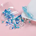 Kit di perle blu fai-da-te con stelle in acrilico e ciondoli a fiore per gioielli - Serie Blu