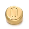 Golden stainless steel letter O bead with 7mm diameter for DIY jewelry making and necklaces - Number 0 / 1 Piece / Gold