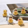 Cinq pendentifs canards floqués jaunes avec lunettes et anneaux pour bijoux DIY - Canard Jaune Avec Lunettes de Soleil