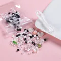 Kit di perle acriliche colorate con stelle e fiori per braccialetti fatti a mano - Serie Bianco e Nero