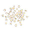 Macro view of assorted white and yellow daisy glass beads for DIY jewelry making - Large Style