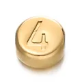 7mm gold-plated stainless steel round number 4 bead for DIY jewelry making - Number 4 / 1 Piece / Gold