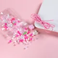 Set di perle in acrilico rosa e bianco con ciondoli floreali per gioielli fai da te - Serie Rosa