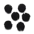 Lot de 6 pompons noirs en maille élastique pour vêtements et accessoires DIY - Petite Spécification / Noir