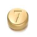7mm gold vacuum plated stainless steel beads with number 7 for DIY jewelry making - Number 7 / 1 Piece / Gold