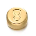 DIY jewelry 7mm gold plated stainless steel bead with number eight for necklaces - Number 8 / 1 Piece / Gold