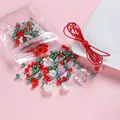 Set fai-da-te con perline di acrilico colorate, stelle e cordino rosso per bracciali - Serie Rossa