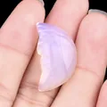 Hand-carved lavender quartz moon face stone with translucent purple finish for DIY crafts - Opal (Synthetic)